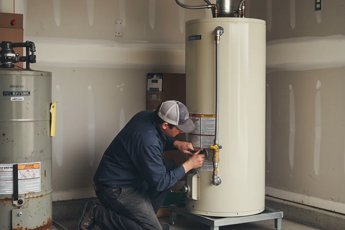 Water heater and shutoff valve replacement in New Gretna